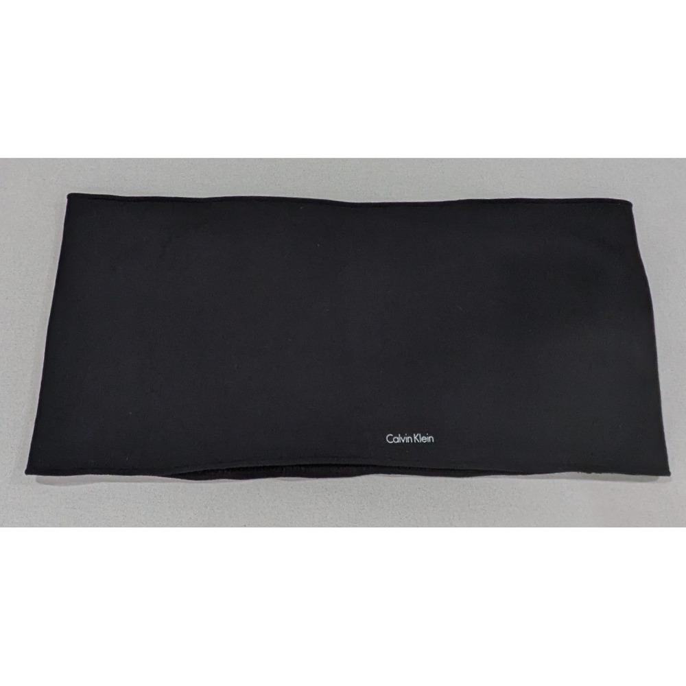 Calvin Klein Neck Warmer Womens OS Black Excellent Faux Shearling Lined Winter